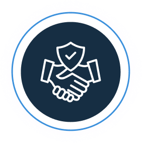 Handshake with shield icon